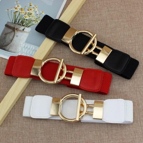 Women Elastic Belt for Dresses Fashion Stretch Wide Waistband 2019 Designer Jump Suit High Waist Corset Cummerbund Girdle