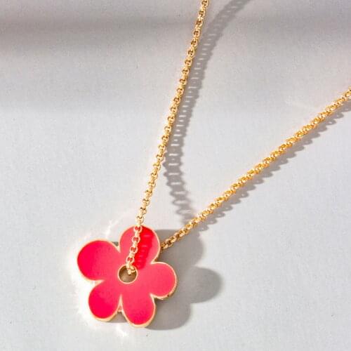 2021 Trend New Simple Flower Necklace For Women Fashion Cute Summer Decoration Jewelry Friends Family Gifts