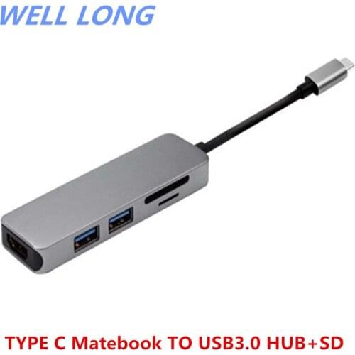1pcs/lot type-c matebook to usb3.0 HUB+SD card reader