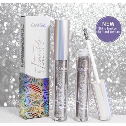 1pc Sliver Diamond Mascara / Eye Shadow Shiny Natural Eyelashes Slender Curly Eye Makeup Mascara Waterproof Long-lasting Mascara