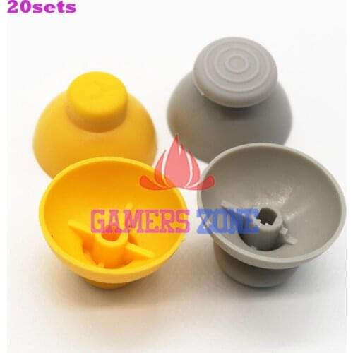 20sets Gray & Yellow Analog Thumbsticks Caps replacement For Nintendo Gamecube Controller