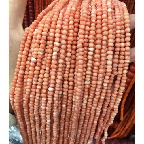 4-6mm Fashion Coral Beads Pink Color High Quality DIY Loose Beads Sold Per Chain Charismatic Irregular Sea Bamboo Beads 15 Inch