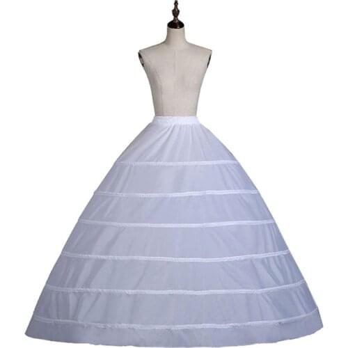 Wedding Dress Skirt Support Costume Petticoat Slip Large 6-Hoops Yarnless Petticoats for Bride Women