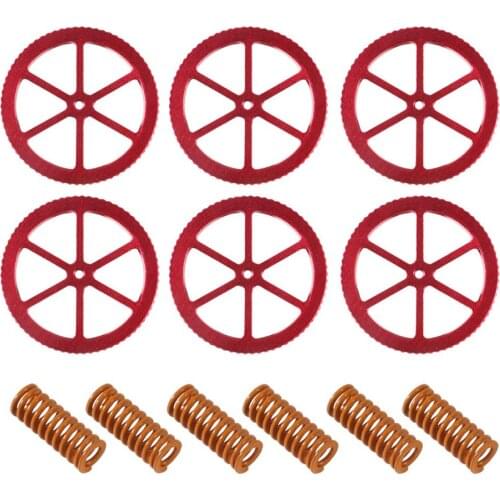Aokin 6 PCS Hot Bed Die Springs Printer Compression Springs and 6 PCS Aluminum Hand Twist Leveling Nut For CR-10, CR 10S 10S Pro