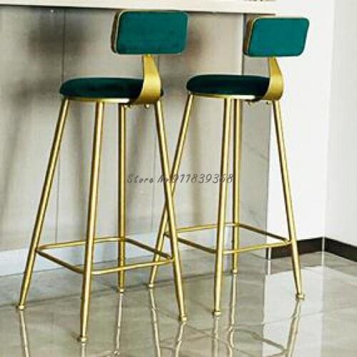 Bar Chair Nordic Style Bar Chair Modern Simple Bar Chair Comfortable Back High Stool Net Red Bar Stool Family Chair