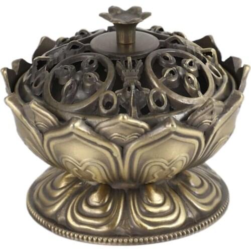 Buddha Incense Burner Lotus Flower Incense Holder Handmade Censer For Buddhist Home Office Decoration