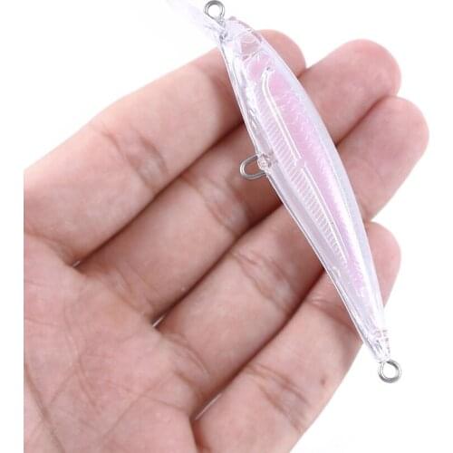 HENGJIA 9cm 6g Unpainted Lure DIY Transparent Baits Blank Hard Baits 3D Unpainted Fishing Lure Bodies Minnow Wobblers