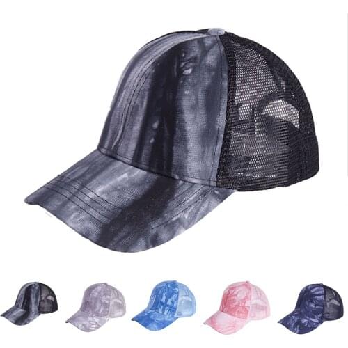 Fashion 2021 Ponytail Hat Tie-dye Cap Breathable Sports Cap Summer Cap Outdoor Mesh Casquette Femme Casquette De Baseball hot