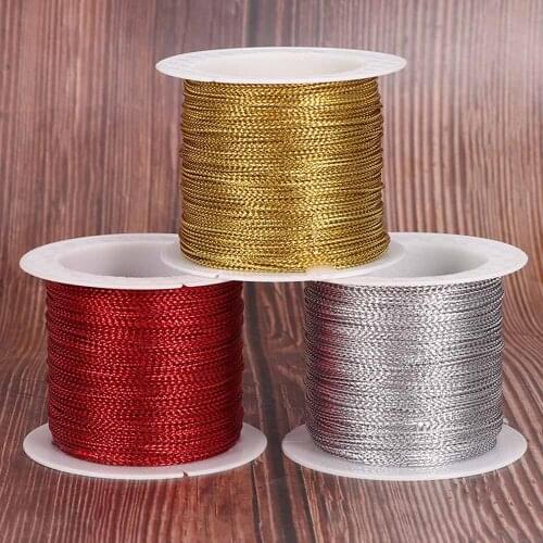 20 Meters 1mm Gold/silver/red Cord Thread Cord Abrasion-resistant And No-slip String Strap Ribbon For Clothing Gift Makin