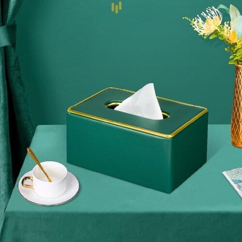 Fashion Quality Pumping Paper Box PU Leather Brief Car Tissue Box