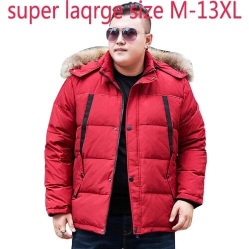 New Arrival High Quality Fashion Winter Hooded Fur Collar Down Jacket Men Extra Large Short Coat Plus Size M-10XL11XL12XL13XL