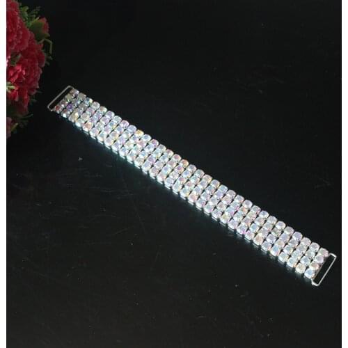 NEW 10pcs BIG AB Crystal Rhinestone Bikini Connectors 19.5cm Chain For Swimming Wear Competion Suits Decoration