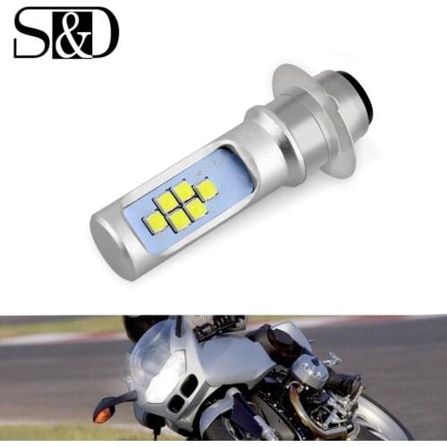 P15D LED Motorcycle Headlight Bulbs 12SMD 1200LM Hi low Fog Lights DRL Lamp Scooter Moto Headlamp 6000k White