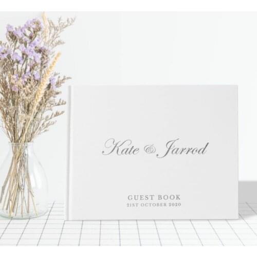 Custom Silver /golden Guestbook Wedding Guest Book Unique Wedding Guestbook Landscape Guest Book ablum