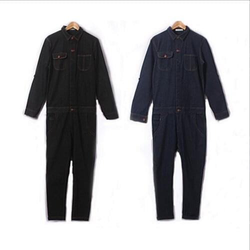 Hot Mens New Autumn And Winter Suspenders Jumpsuit Overalls Tide Slim Leotard Denim Pants Straight Jeans Singer Costumes