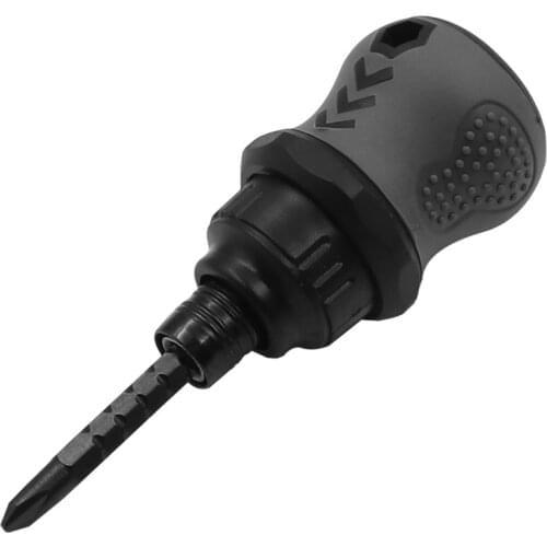 Portable 85mm Ratcheting Cross Screwdriver 2 In 1 Retractable Ball Grip Screwdriver Bit Doublehead Torx Screw Driver With Magnet