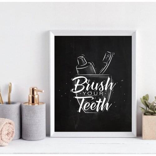 Toilet Offer Picture Bathroom Wall Decoration Canvas Painting Brush Canvas Art Poster Fashion Black And White Bathroom Print