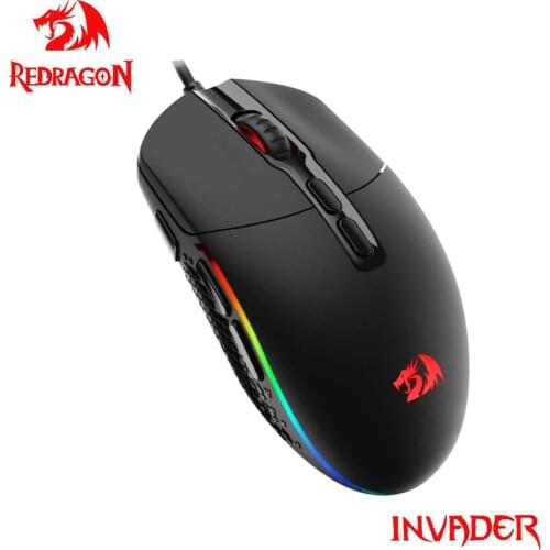 Redragon INVADER M719 RGB USB wired Gaming Mouse 10000 DPI programmable game mice backlight ergonomic laptop PC computer