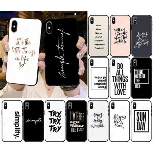 Simple English word phrase inspirational Soft Phone Cover For iphone xr 11 12pro max 5s 6splus 7 8plus SE 12mini x xs max case