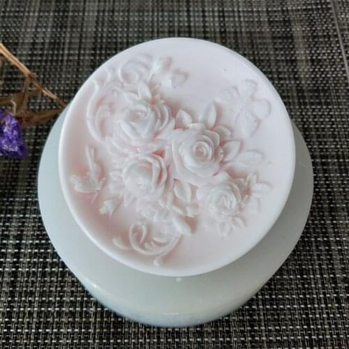 PRZY Silicone mold for soap making Rose flower shape soap silicone molds cake molds candle aroma stone mould
