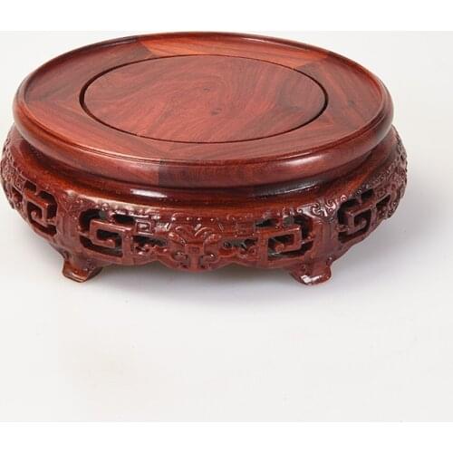 Red sandalwood carvings fretted stone statues stand vase flower base Teapot tank base bonsai Crafts