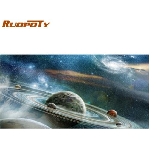 Ruopoty 60x120cm Frame Diy Paint By Numbers For Adults Space Acrylic Paint On Canvas Large Size For Living Room Home Decors