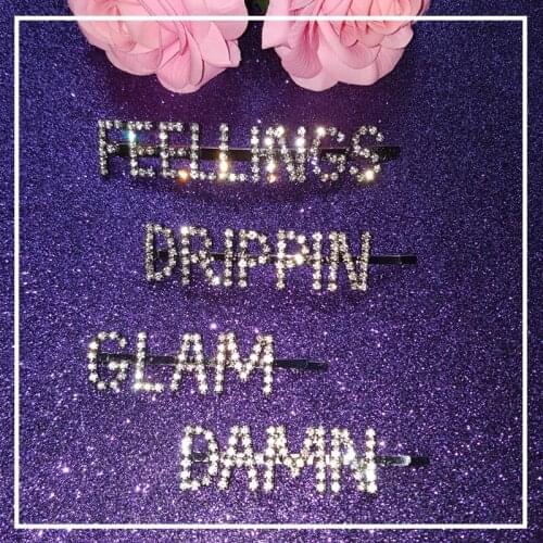 Most Fashionable Bling Words Hairclips Crystal Letters Hair Accessories for Stylish Girls/Ladies Its Most Popular Hair Jewelry