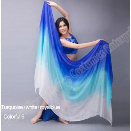 Belly Dance Shawl Silk Veils Hand Thrown Scarf Shawl Gradient Light Silk Veil Kids Adults 200cm 250cm 270cm Customized Veil