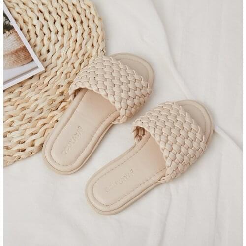 Slippers Kids 2021 Summer Weave Fashion Solid Rubber Soft Sole Pretty High Quality Anti-Slippery Children Sandals Princess Shoes