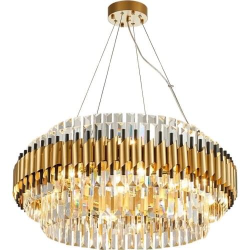 Modern LED Stainless Steel Crystal Hanging Lamps Gold Pendant Lights.Pendant Lamp.Pendant light For Dinning Room Foyer