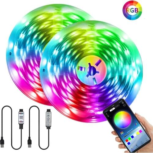 RGB 5050 2835 5V USB Bluetooth APP Control LED Lights Strip Flexible Decoration For Room TV Background Lighting Luces Led String