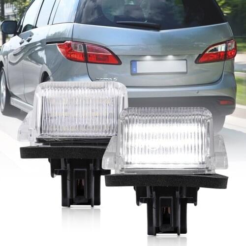 LED License Number Plate Lamp Tail Light for Mazda 5 2012-2014 For Mazda CX-9 2007-2015 Xenon white Rear Tag Lamps 2PCS