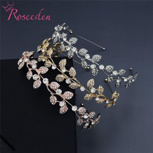 3 Colors Crystal Bridal Wedding Tiaras and Crowns Bridesmaid Hair Ornaments Head Decorations Bride Headpiece RE3197-2