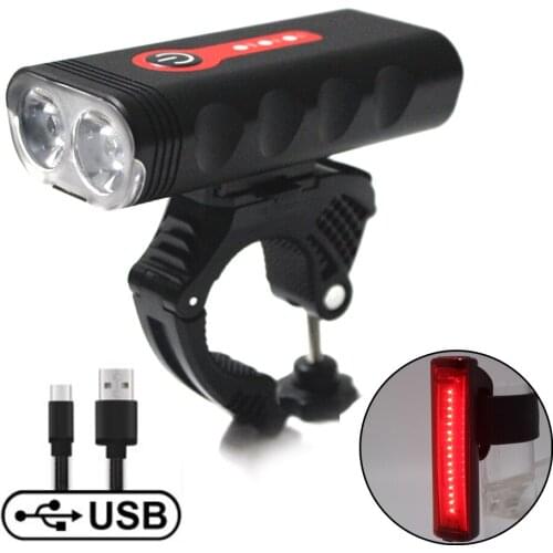 Bike Light Set, Bright Bicycle Light USB Rechargeable, Bike Headlight Front and Back, Waterproof Safety Cycling Riding Tailights