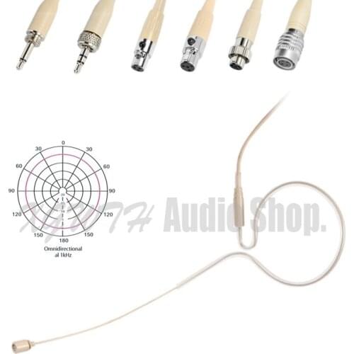 Omnidirectional Single Ear Hook Hanging Condenser Headset Microphone for Shure Wireless Body-Pack Transmitter Mini XLR 4Pin