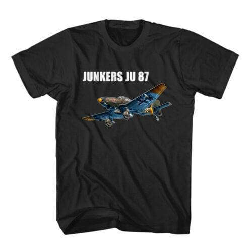 Junkers Ju 87 Stuka Bomber Aircraft Black Men T-Shirt size S-3XL