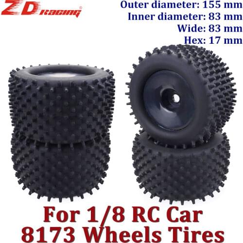 ZD 4PCS 2PCS 1/8 RC Car Wheels Set Monster Truck Tires Wheels Rims 17mm Hubs Tyre Wheel Rubber Buggy Off-Road for RC Car Traxxas