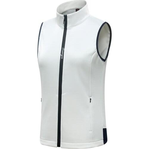 Women Windproof Golf Vest Jacket Sleeveless Fleece Thickening Coat Outdoor Sports Full Zipper Vest Warm Clothes D0685