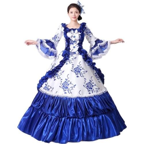 XiBeiLuoLi 18th Century Rococo Baroque Style Gown Women Southern Belle Dress Marie Antoinette Ball Dresses