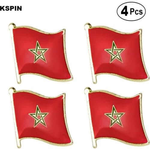 Morocco Flag Pin Lapel Pin Badge Brooch Icons 4pcs