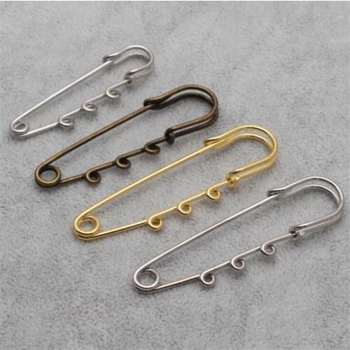 10pcs 50/57/65/70mm Length Brooch Hook Claps Safety Pins Brooch Pins for For DIY Jewelry Making Findings Accessories