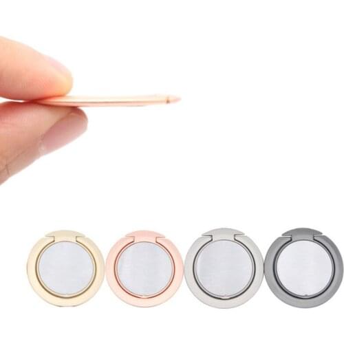 360 Degree Rotation Ultra-thin Metal Magnetic Car Holder Round Mobile Phone Ring Buckle Desktop Support Mobile Phone Holders