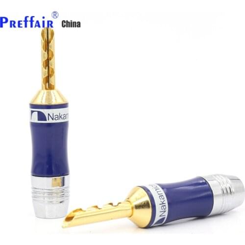 4PCS 24K gold plated BFA banana plug for loundspeaker cable plug DIY HIFI Audiophile