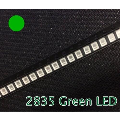 500PCS/lot SMD LED 2835 Green 0.2W high bright light emitting diode chip leds 520-525NM