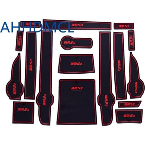Car Anti-Dirty Pad Door Groove Gate Slot Cup Armrest Storage Mat For JAC Refine S3 2014 2015 2016