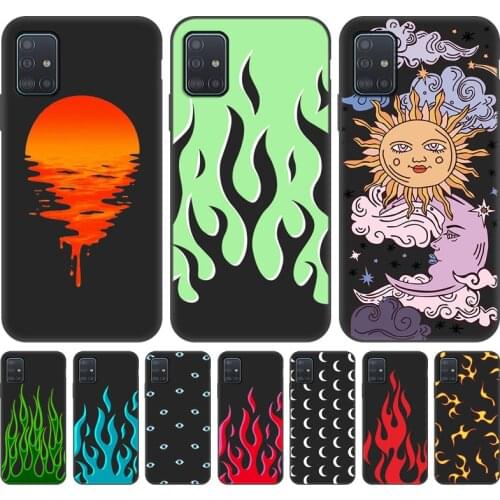 Flame Pattern Case For Samsung Galaxy A51 A71 A50 A70 A12 A21S A42 A20E A40 A31 Cover S21 Ultra Plus S20 FE S10e J7 J6 J8 2018