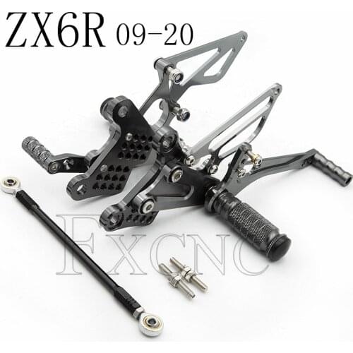 CNC Rearset For Kawasaki Ninja ZX6R 636 ZX636 ZX-6R ZX 6R 636 Aluminum Adjustable Motorcycle Rearsets Rear Sets Foot Pegs Pedal