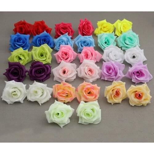 LOT 10PCS 8cm Artificial Roses Flower Heads DIY Wedding Wall Arch Road Lead Flowers Baby Shower Birthday Party Decoration Flores
