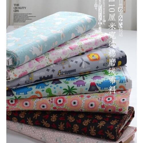 110cm*50cm Baby flannel cartoon flower 100% cotton velvet fabric cotton autumn and winter handmade diy cloth clothing fabric