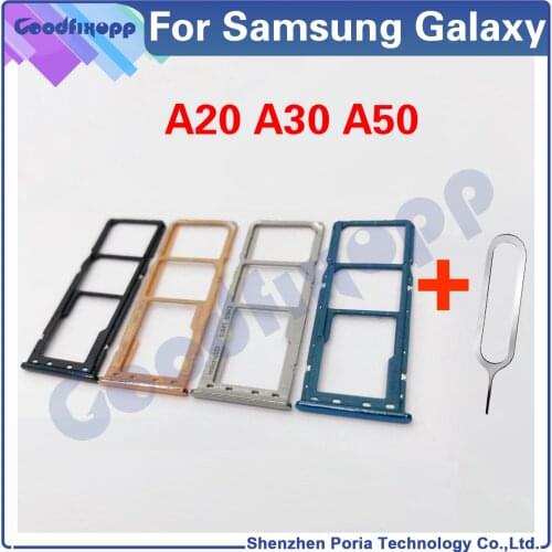 For Samsung Galaxy A20 A30 A50 A205 A305 A505 SIM Card Tray Slot Holder Adapter Socket Sim Tray Holder